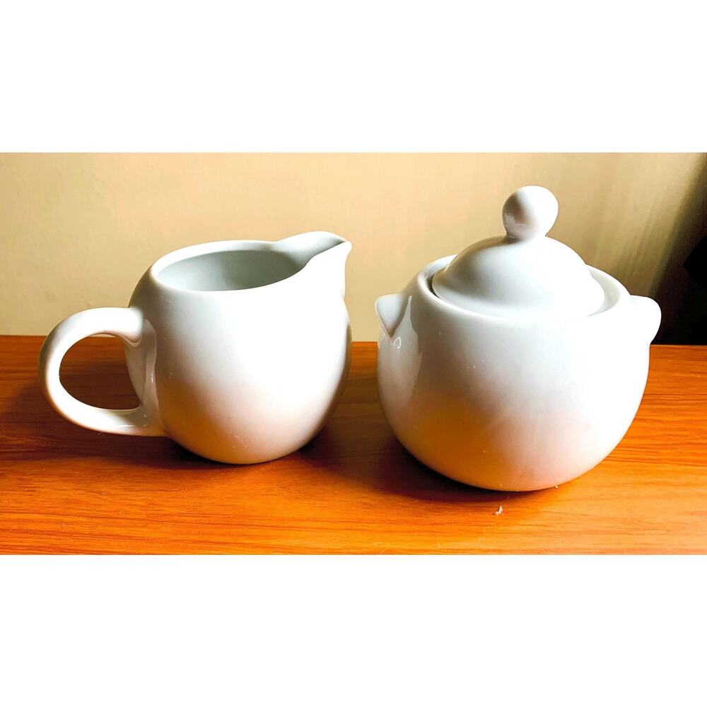 Vintage White Cordon Bleu BAI Porcelain Sugar Bowl and Creamer Set Brazil